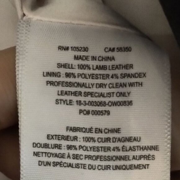 NWT Joie Black Leather Moto Jacket Lambskin Cropped Puff 3/4 Sleeve Biker Jacket - Picture 12 of 16